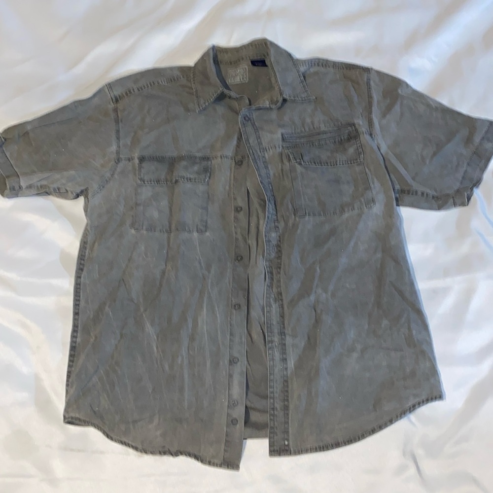 Faded Glory Gray Casual Button Down Shirt